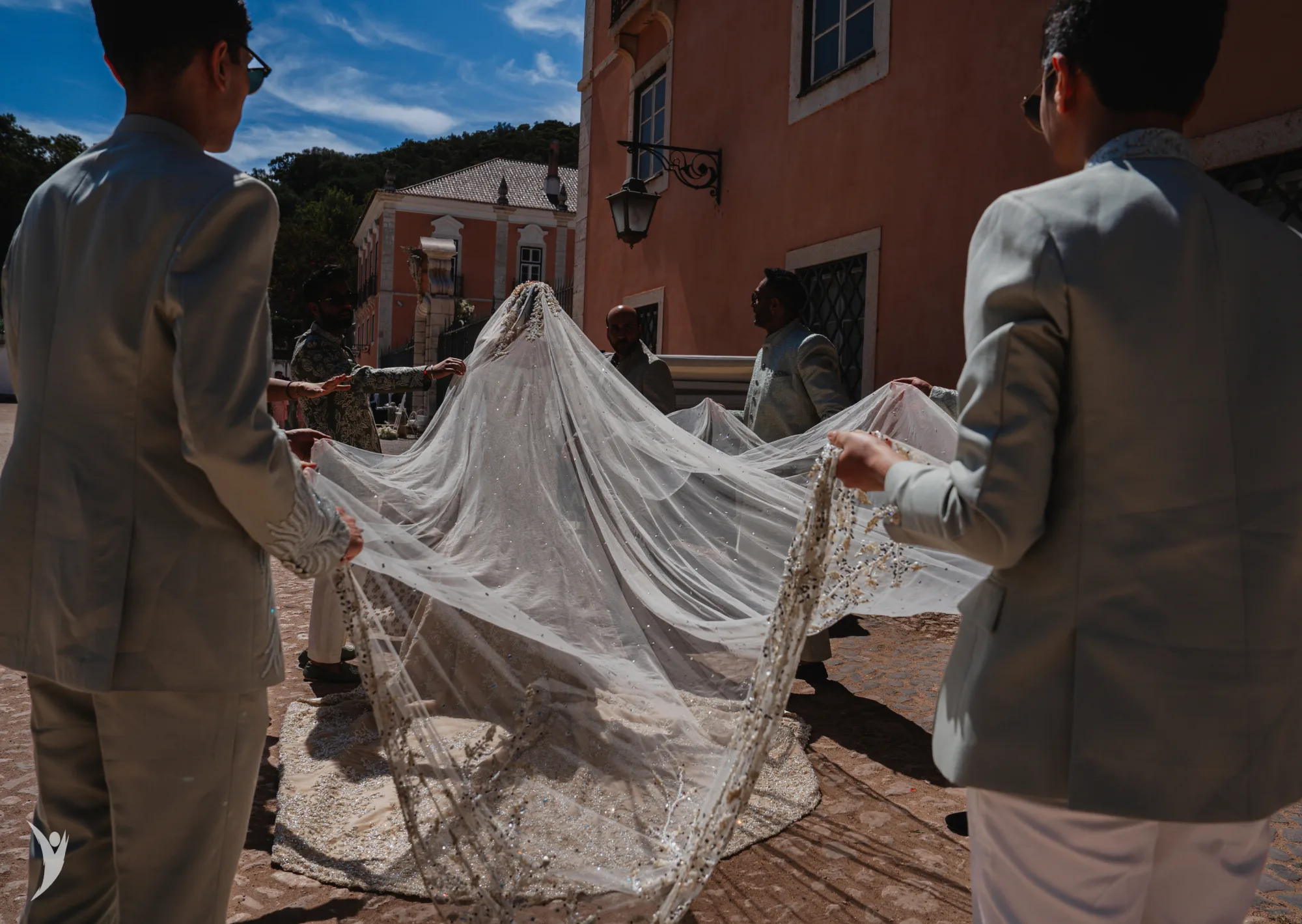 Indian wedding baraat in Portugal — destination wedding near Lisbon