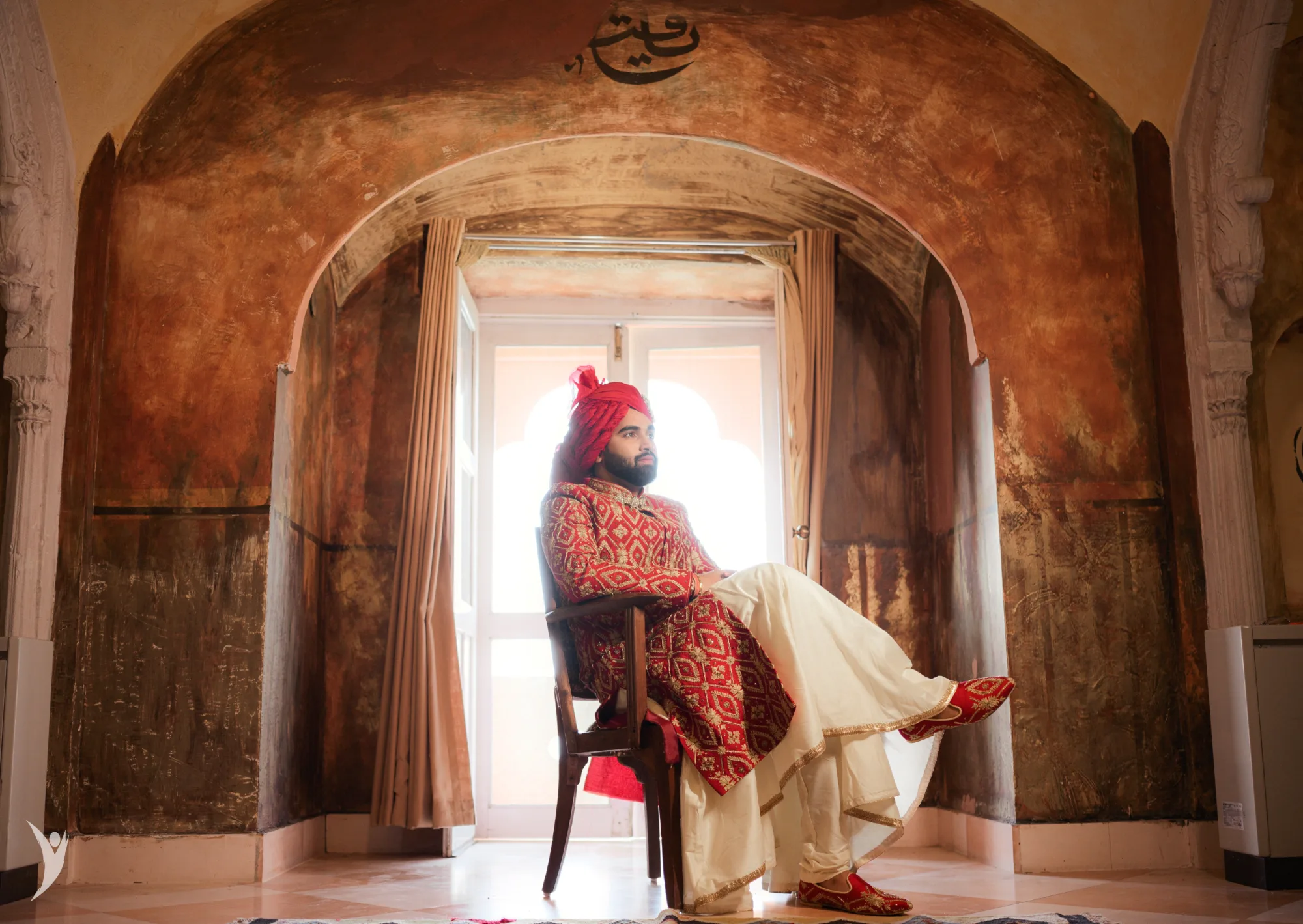 Getting ready for a wedding at Tijara Fort Palace, Rajasthan