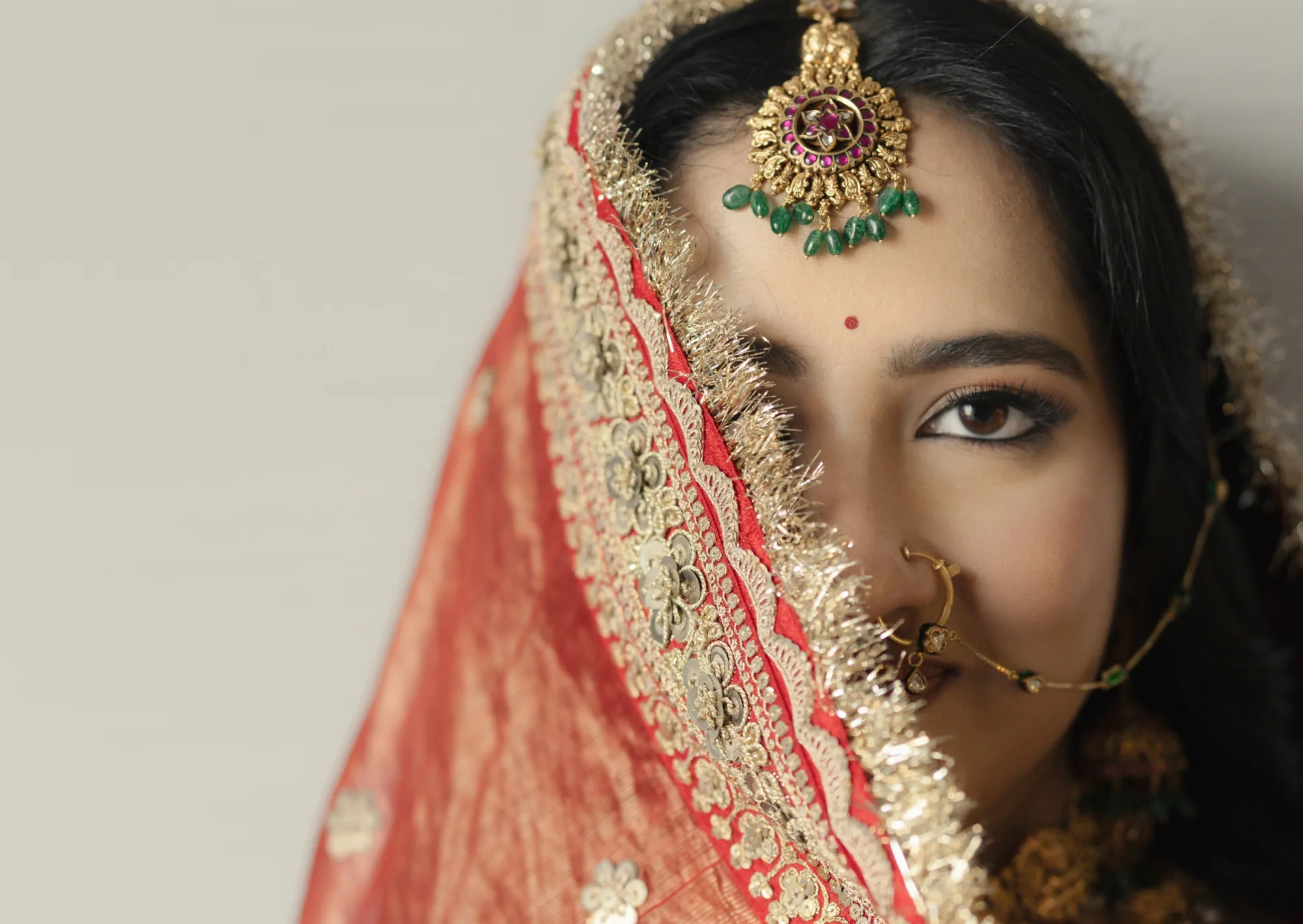 Editorial fine-art bridal portrait — editorial wedding photography India