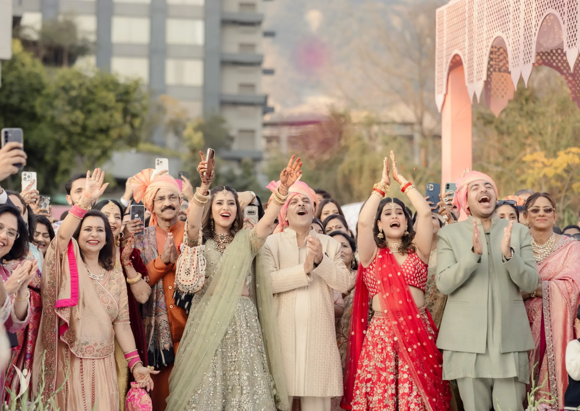 Wedding guests caught mid-feeling — candid documentary wedding photography
